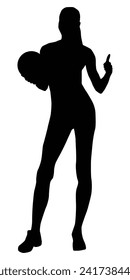 Woman volleyball player silhouette illustration
