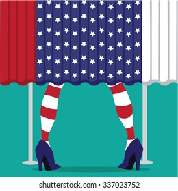 Woman voting flat design. EPS 10 vector illustration, grouped for easy editing.