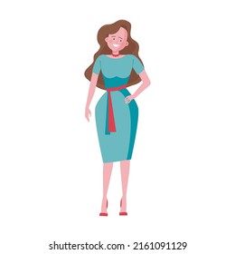 Woman waiting for his family flat vector illustration. Parenthood, family, leisure concept for banner