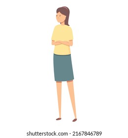 Woman waiting icon cartoon vector. Social emotion. Business marketing