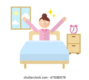 Woman waking up