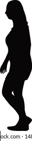 a woman walking body silhouette vector