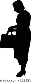 a woman walking body silhouette vector