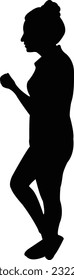 a woman walking body silhouette vector