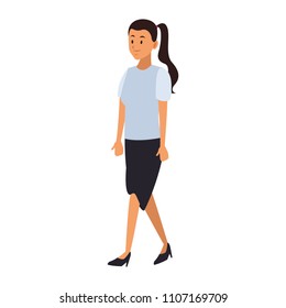 Woman Walking Cartoon Stock Vector (Royalty Free) 1107169709 | Shutterstock