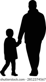 Woman walking forward confidently, black silhouette vector icon representing independence and city life.