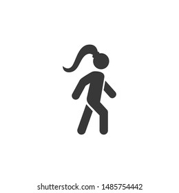 Woman walking icon activity symbol logo template