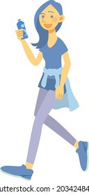 Woman walking with a smile