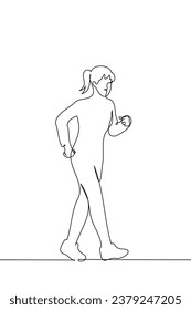 woman walks with a robot gait or Scandinavian gait