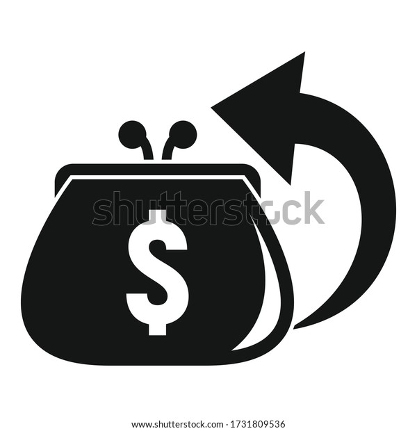 Woman wallet cash back icon. Simple\
illustration of woman wallet cash back vector icon for web design\
isolated on white\
background
