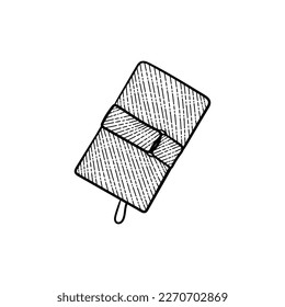 Woman wallet line illustration creative design