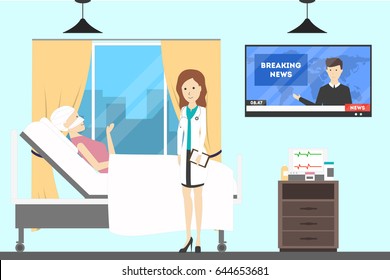 Woman in ward.