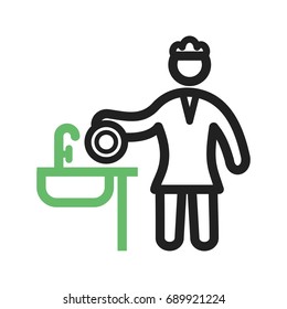 Woman Washing Dishes