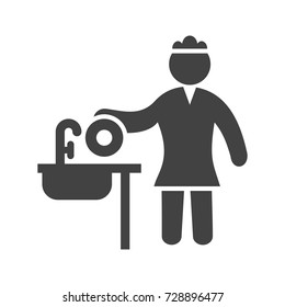 Woman Washing Dishes