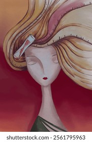 woman watercolor illustration. art and more