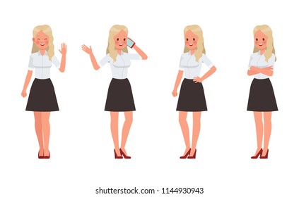 Woman wear white shirt character vector design.