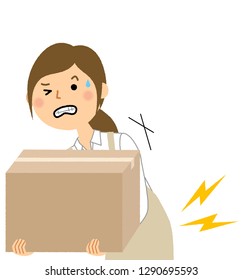 A woman wearing an apron is an illustration that will become backache.