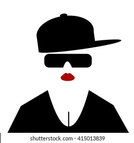 Woman Wearing Baseball Cap Sideways And Sunglasses