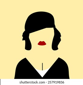 woman wearing beret and lipstick 