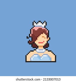 woman wearing crown in pixel style