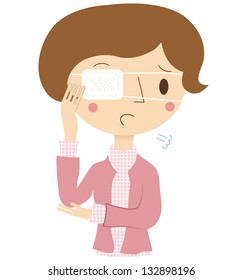 A woman wearing an eye patch
