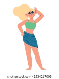 woman wearing fashion summer clothes isolated