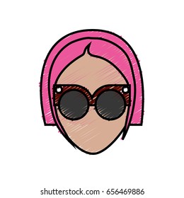 woman wearing glasses icon