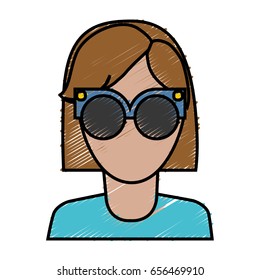 woman wearing glasses icon