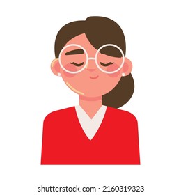 woman wearing glasses icon isolated