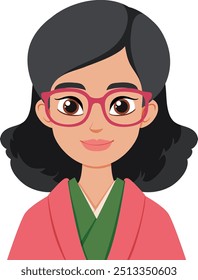 Woman wearing glasses and traditional attire