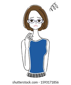Woman wearing glasses who have anxiety