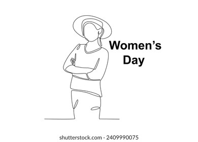 A woman wearing hat