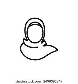 Mujer que lleva el icono del hijab aislado en el fondo blanco