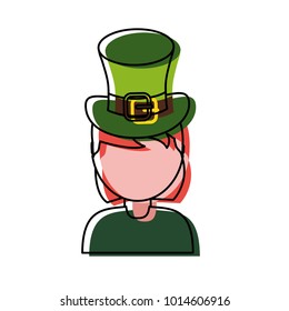 woman wearing leprechaun hat