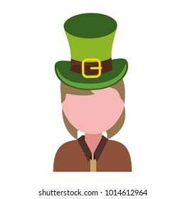 woman wearing leprechaun hat