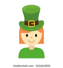woman wearing leprechaun hat