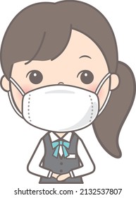 Woman wearing a mask (Office Lady)