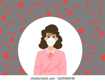 A woman is wearing a protective mask to avoiding CORONA virus, is a large family of viruses, which include severe acute respiratory syndrome (SARS) and Middle East respiratory syndrome (MERS)