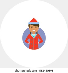 Woman wearing red Santa costume