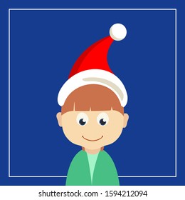 The woman wearing the Santa Claus hat is smiling beautifully