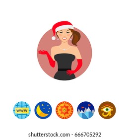 Woman wearing Santa hat and gloves