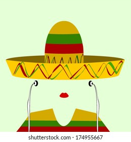 woman wearing sombrero and earphones