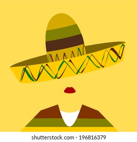 woman wearing sombrero and lipstick