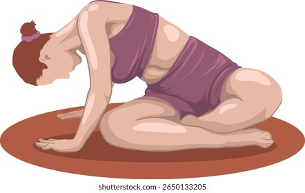 a woman wearing sportswear is doing yoga movements