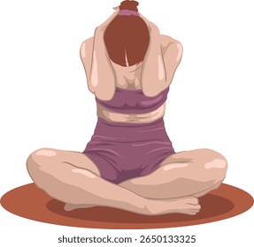 a woman wearing sportswear is doing yoga movements