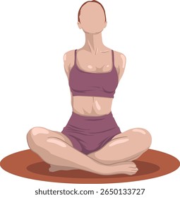 a woman wearing sportswear is doing yoga movements