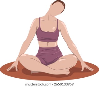 a woman wearing sportswear is doing yoga movements