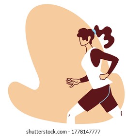 woman wearing sportswear for running vector illustration design