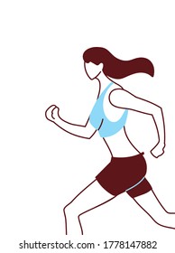 woman wearing sportswear for running vector illustration design