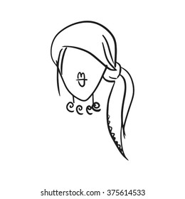 Woman wearing a stylish scarf vector illustration